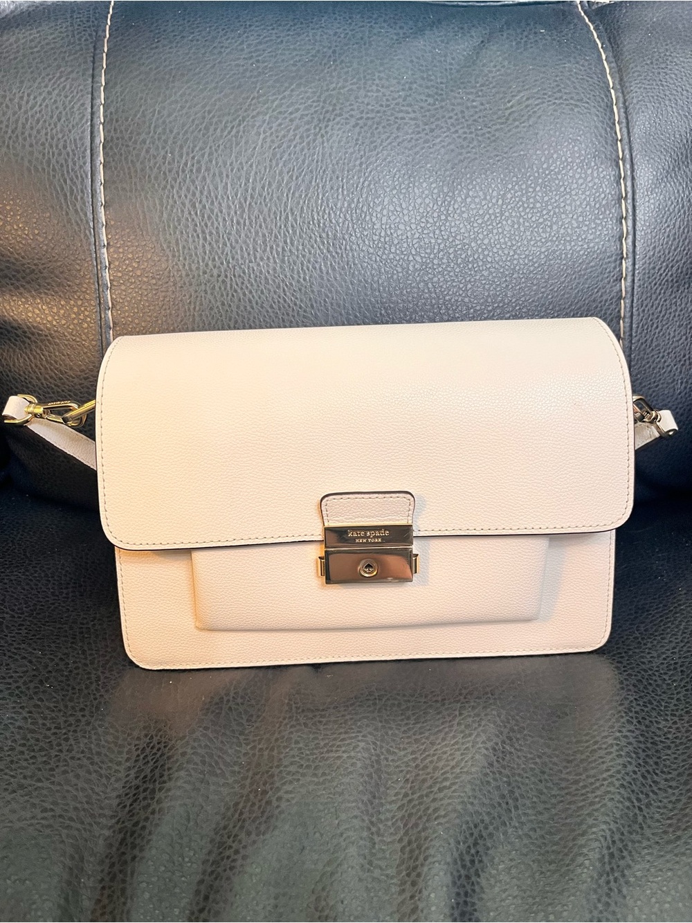 kate spade Pebbled Leather Crossbody in Light Blush with Gold Hardware